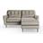 Dunelm Velvet Reversible Corner Chaise Grey Sofa 174cm 3 Seater