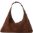 Liffner Pillow Shoulder Bag - Suede Dark Brown