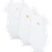 John Lewis Baby Safari Animal Embroidery Short Sleeve Bodysuits, Pack of 3, White