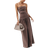 PrettyLittleThing Stretch Woven Bandeau Ruched Maxi Dress - Taupe