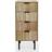 OHS Ribbed 4 Drawer Wood Bedside Table 24x36cm