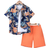 Shein Boys Floral Print Shirt & Shorts Without Tee