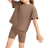 Shein Toddler Girls Cotton Drop Shoulder Top & Cycling Shorts Set