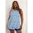 Yours Floral Pleat Front Vest Top - Blue