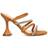 XY London Posie Diamante Strappy Square Toe Sculptured High Heel Sandals - Rose Gold