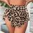 Shein Plus Size Women's Leopard Print Sexy Asymmetric Ruffle Bikini Bottom - Summer Beach Vacation