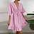 Shein Short Sleeve V-Neck Chiffon Cover Up - Solid Color
