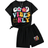Shein Girls' Cartoon Print Short Sleeve Set