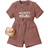 Shein Young Girl Letter Print Short Sleeve T-Shirt And Shorts Set