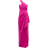 Teri Jon Stretch Crepe Side Drape Gown - Hot Pink