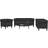 vidaXL Soffgrupp 3 Delar Svart Tyg Soffa 201.5cm 3st