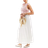 Pull&Bear Tiered Maxi Skirt - White
