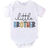 Shein Baby Boy Casual Slogan Letter Print Short Sleeve Bodysuit