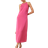 Vila Satin High Neck Maxi Dress - Raspberry Pink