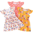 Shein 3pcs/Set Baby Girl Cute And Playful Flowers Polka Dots Printed Dress Suit For Summer