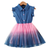 Shein Young Girl Ombre Ruffle Trim Mesh Hem Shirt Dress