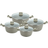 Sq Professional Zoya Non-Stick Aluminum Grey Cookware Set with lid 8 Parts