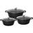 Sq Professional Nea Non-stick Aluminium Matte Black Cookware Set with lid 6 Parts