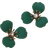 Accessorize Floral Stud Earrings - Gold/Green/Transparent