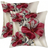 Shein 2pcs Red Floral Velvet Throw Pillow Cover, 17.7x17.7inch, Decorative Cushion Case For Living Room, Bedroom, Sofa, Bed, Gift For Spring Party, Does Not Include Pillow Insert Örngott Röd, Beige (50x30cm)