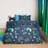 OHS Gaming Set Reversible Quilt Pillowcase Bedding - Double Duvet Cover Blue, Green (200x200cm)