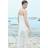 H&M Broderet Slip In-Kjole - Hvid