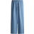 H&M Straight Linen-Blend Trousers - Dusty Blue
