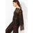 H&M Ladies Brown Lace Top - Brown