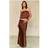 PrettyLittleThing Satin Mid Rise Maxi Skirt - Chocolate Brown