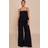 PrettyLittleThing Black Linen Blend Peplum Detail Overlay Jumpsuit