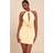 PrettyLittleThing Woven Ruched Cut Out Mini Dress - Mustard