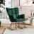 Living and Home Green Linen Upholstered Rocking Chair