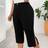 Shein Plus Size Dam Elegant Wrap Decor Split Slim Fit Capri-byxor - Svart