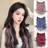 Shein 20 Inch One-Piece Ombre Synthetic Hair Extensions Fluffy Wavy Clip-In Invisible Highlights Red And Gray