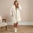 OHS Womens Cardigan Warm Teddy Fleece Wrap - Cream