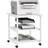 Homcom Mobile Printer Stand With Storage And Wheels Trolley Table