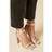 Faith Mary Buckle Satin High Heeled Sandals - Beige