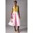 Coast Halterneck Twill Pleated Midi Dress - Pink