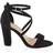 XY London Briella Strappy High Block Heel Sandals - Jet Black