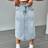 Shein Pre-Tween Girls Versatile All-Match Simple Casual Washed - Light Blue Denim