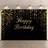 Shein Luxury Black Gold Happy Birthday Background Banner