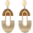 Shein 1 Pair Fashionable Elegant Wooden Resin Earrings, Suitable For Women's Daily Wear