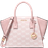 Michael Kors Avril Small Signature Logo Jacquard Satchel - Powder Blush