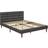 Homcom Upholstered Bed Frame w/ Wooden Slat No Box Spring Needed - Grey 154x206cm