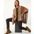 Roman Boucle Patterned Cape - Brown