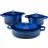 Procook Piece Graduated Blue Cast Iron Casserole Dish Cookware Set with lid 3 Parts