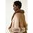 Roman Contrast Faux Fur Trim Cape - Natural