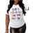 Shein Plus Women's Slogan Printed Crew Neck Short Sleeve T-Shirt