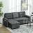 Homcom Pull Out Bed L Shape Corner Sofa with Reversible Chaise Dark Grey Sofa