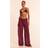 PrettyLittleThing Pinstripe Chiffon Beach Trousers - Red